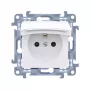 KONTAKT SIMON 10 Vienvietīga zemēta sienas kontaktligzda balta IP44 Skrūvju spailes 16A 250V