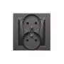 KONTAKT SIMON 10 Matte Black Socket Outlet 16A 250V Screw Terminals Type E