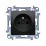 KONTAKT SIMON 10 moduļu melnā matētā kontaktligzda 1x Z/U ar aizbīdņiem un ātrajiem savienotājiem 16A 250V