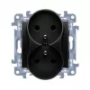 KONTAKT SIMON 10 Module 2x Socket Outlet Type F Matte Black Screw Terminals 16A 250V