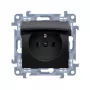 KONTAKT SIMON 10 Modulis 1x Kontaktligzda ar Atloku IP44 Atsperu Spailēm 16A 250V Matēti Melna