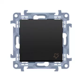 KONTAKT SIMON 10 moduļa matēti melna zvana poga ar pašspīlējošiem spailēm 10AX 250V