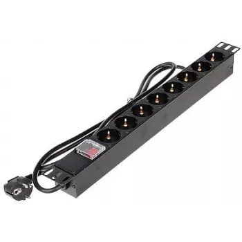 DELTA PD-8/RACK-N 8-Outlet 1U 19 inch Rackmount Power Distribution Unit (PDU) - 230V 16A 3680W Schuko