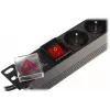 DELTA PD-8/R-IEC Strāvas sadalītājs 8 kontaktligzdas Aizsardzība pret pārspriegumu 230V 10A Melns