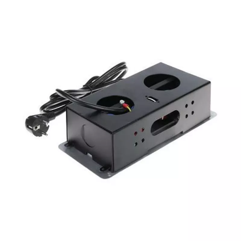 DELTA FPS-3S/CABLE Mēbeļu strāvas sadalītājs ar 3 kontaktligzdām, 1,5m kabeli, melns