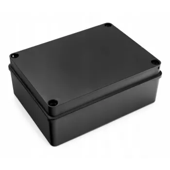 Hermētiskā sadales kārba 190 x 140 x 70 mm bez kabeļu blīvslēgiem IP65 Halogēnu nesaturoša Melna PAWBOL S-B416C