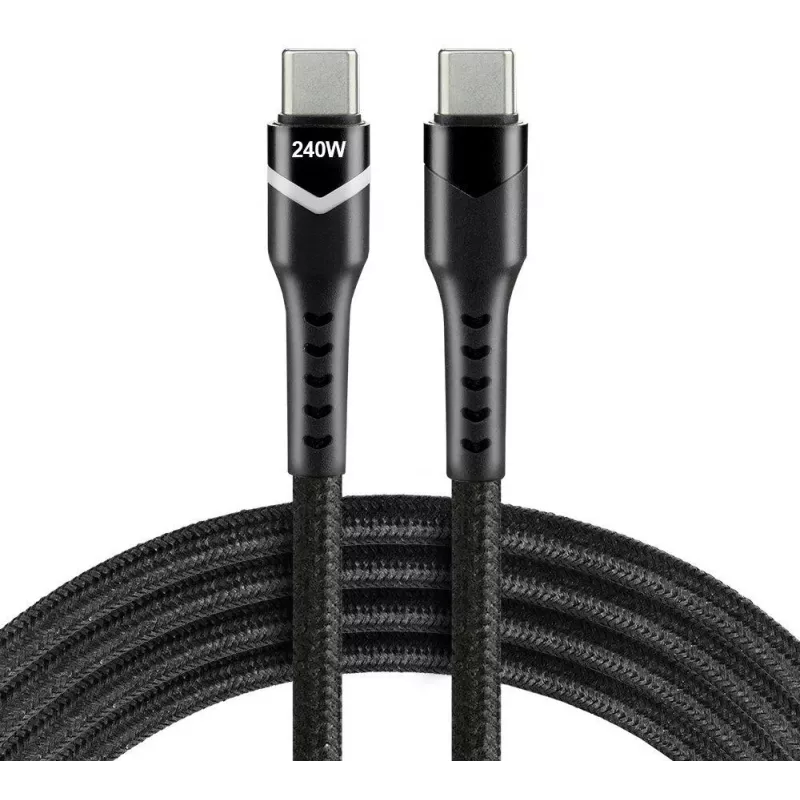 EVERACTIVE USB-C to USB-C kabelis CBB-1PDRS 100cm 48V 5A 240W RGB LED