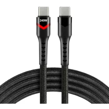 EVERACTIVE USB-C to USB-C kabelis CBB-1PDRS 100cm 48V 5A 240W RGB LED