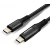 USB-C uz USB-C kabelis ar LCD jaudas displeju, 3m, 45W PD, Melns