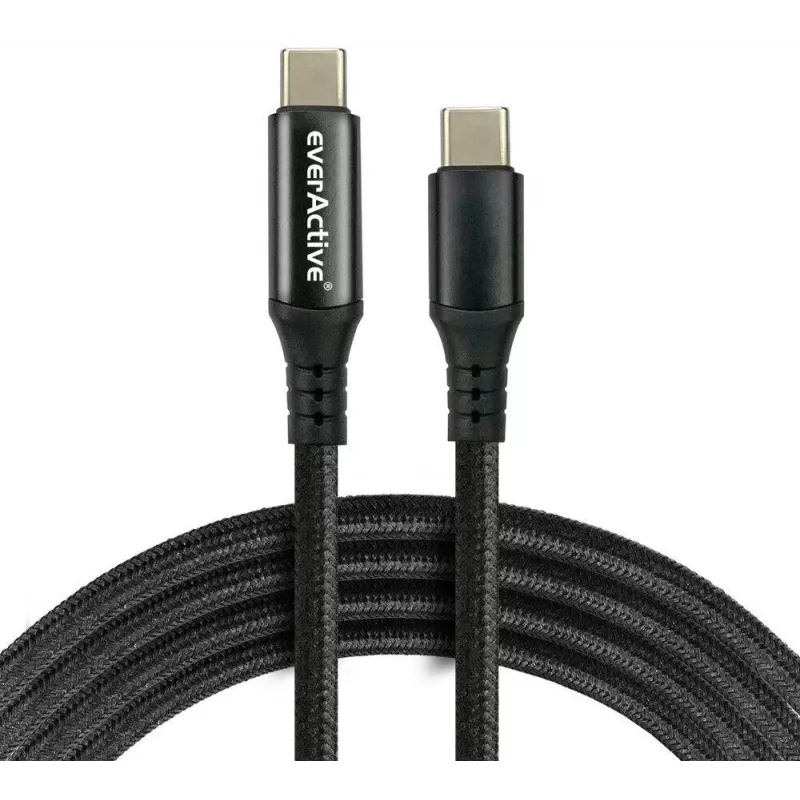USB-C uz USB-C kabelis ar LCD jaudas displeju, 3m, 45W PD, Melns