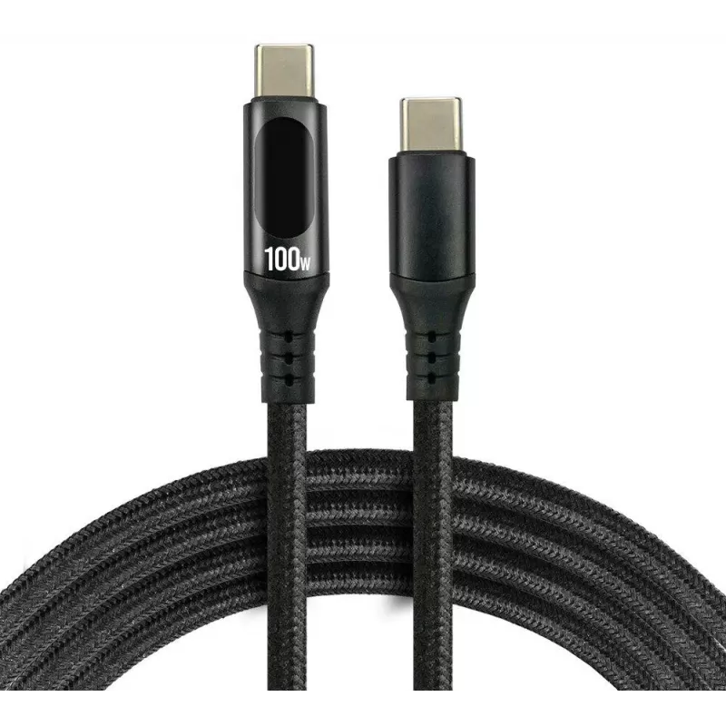 USB-C uz USB-C kabelis 100cm 100W PD LCD displejs everActive CBB-1PD5L
