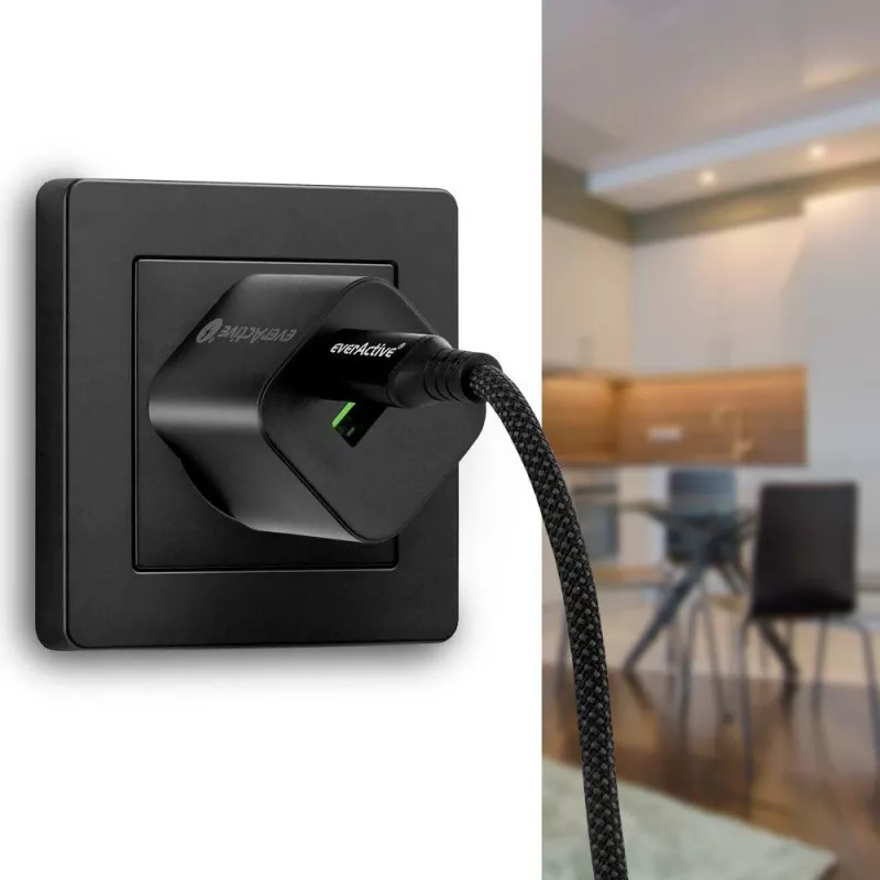 USB-C uz USB-C kabelis 100cm 100W PD LCD displejs everActive CBB-1PD5L