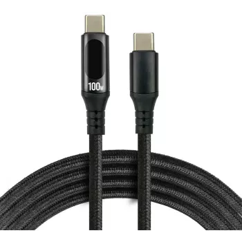 USB-C uz USB-C kabelis 2m 100W LCD jaudas displejs everActive CBB-2PD5L