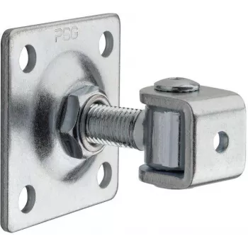 PSG Adjustable Gate Hinge 61.018.01 with Plate 80x80x3mm - M16 Thread (Galvanized Eye)