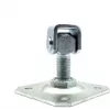 PSG Adjustable Weld-on Hinge 61.019.01 with Mounting Plate 100x100x4mm - M20 Thread (Galvanized Eye)