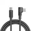 Forcell F-Energy CC-1Deg USB-C to USB-C kabelis 100W PD QC4.0 5A 2m Melns 90° Leņķveida