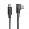 Forcell F-Energy CC-1Deg USB-C to USB-C kabelis 100W PD QC4.0 5A 2m Melns 90° Leņķveida