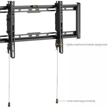 GETFORT GF-T3780-75 Slīpošais TV sienas stiprinājums LED/LCD 37-80 collas, 75kg, VESA 650x405mm, Melns