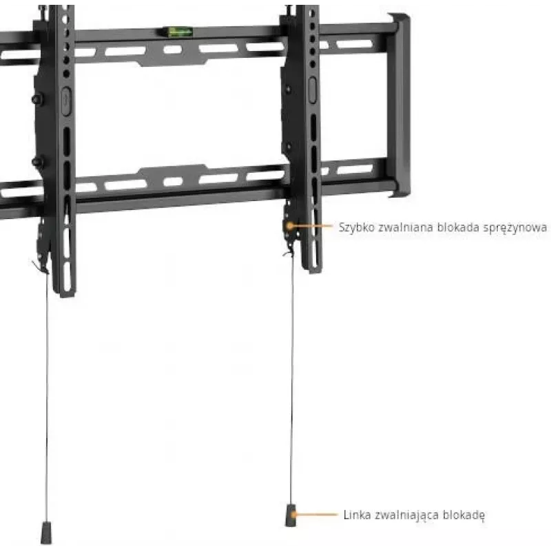 GETFORT GF-T3780-75 Slīpošais TV sienas stiprinājums LED/LCD 37-80 collas, 75kg, VESA 650x405mm, Melns