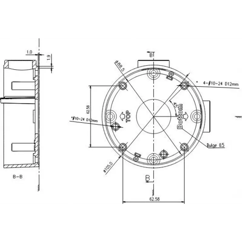 MITON MT-P1260 Virsmas montāžas sadales kārba 120x60x50mm IP65 Gaiši pelēka