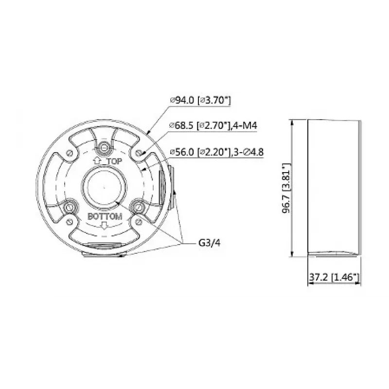 MITON MT-P13A-B Virsmas montāžas kārba 1-Port Keystone Balta