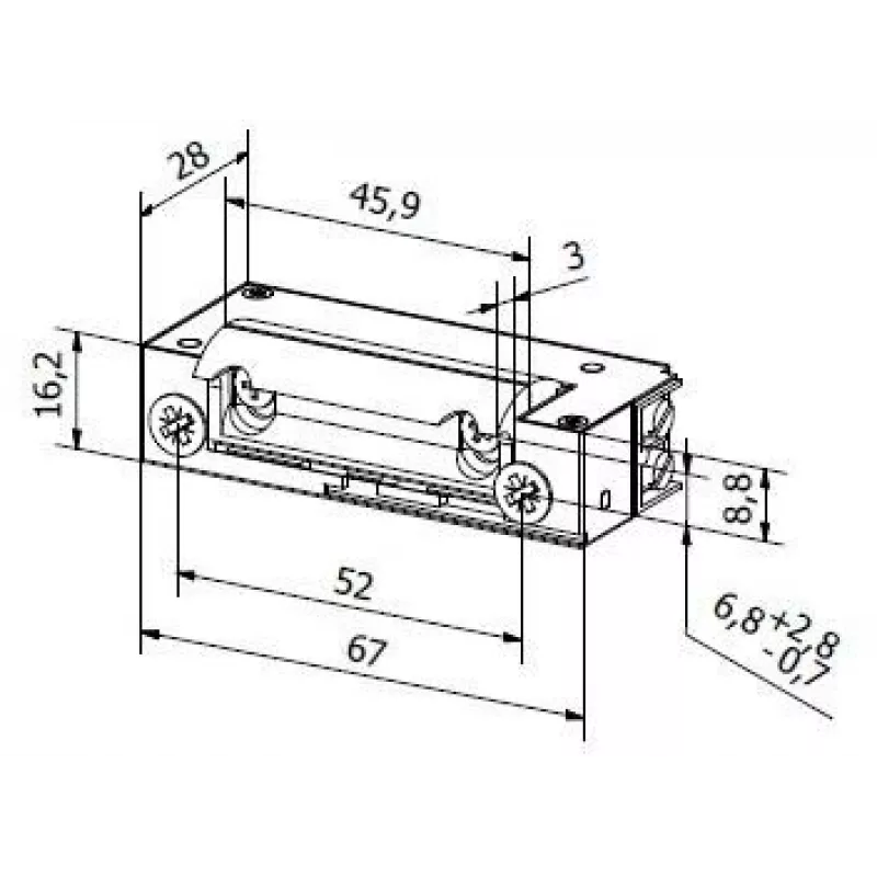 BIRA HARTTE XS00UW Electric Strike 12-24V AC/DC with Mechanical Release Switch