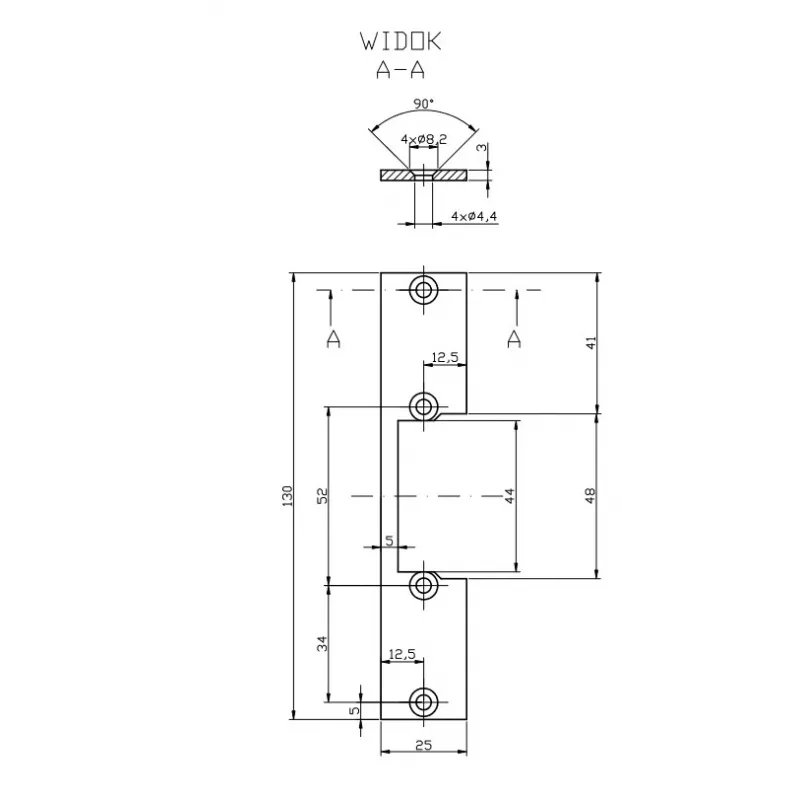 HARTTE OK-P2 Īsā plakanā josla, S, 3mm, STC, atvērta