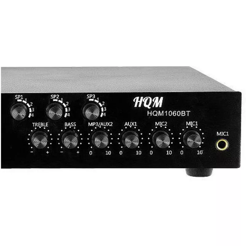 HQM HQM1060BT/S 60W PA pastiprinātājs ar Bluetooth, USB, SD, FM radio