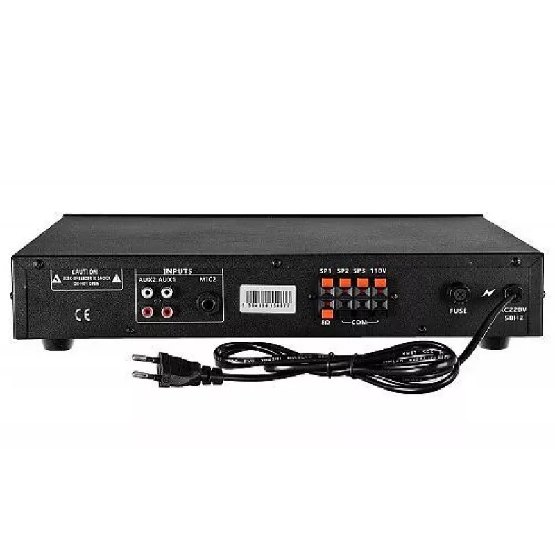 HQM HQM1060BT/S 60W PA pastiprinātājs ar Bluetooth, USB, SD, FM radio