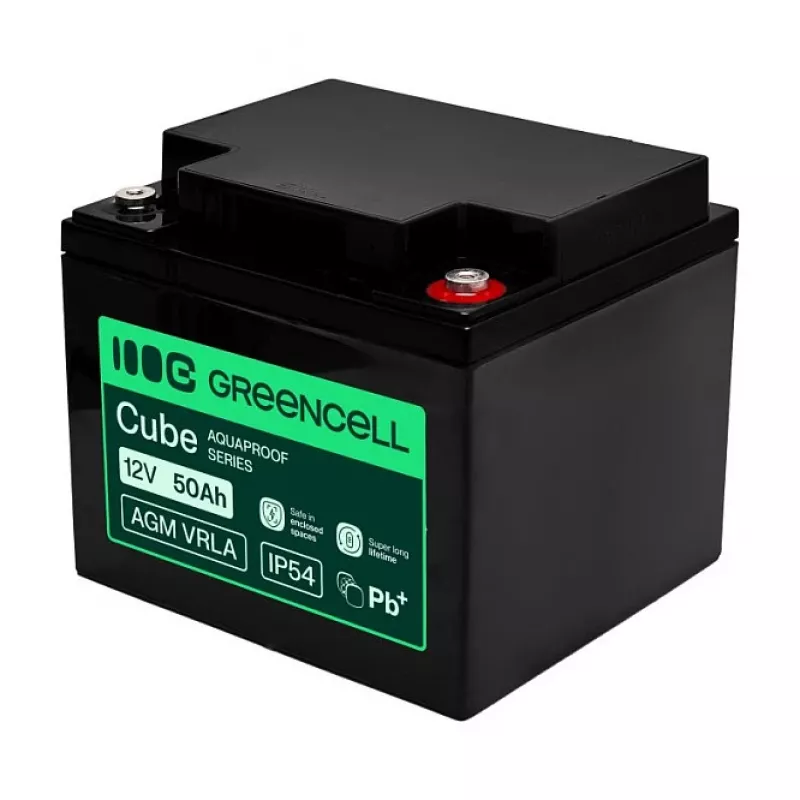 GREEN CELL AGM VRLA 12V 50Ah Maintenance-Free Battery for UPS, 197x166x170mm