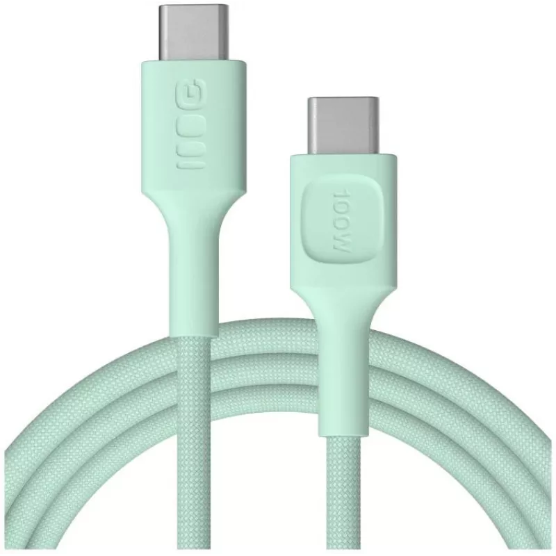 Green Cell PowerStream USB-C to USB-C Cable 100W 2m Mint Green