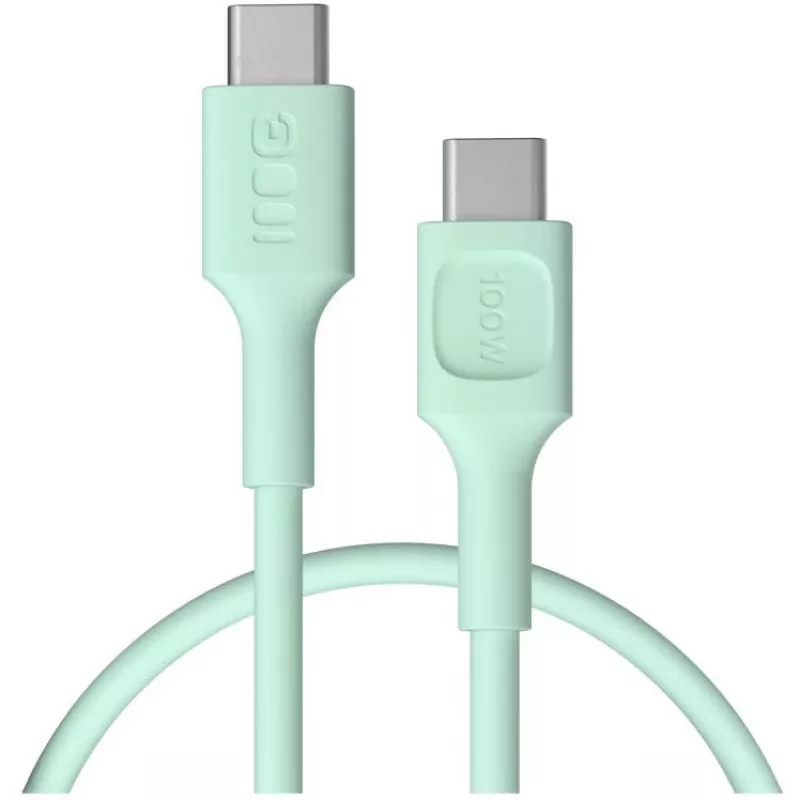 Green Cell PowerFlex Fast Charging USB-C to USB-C Cable 100W 0.3m Mint Green