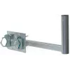 CORAB UBU-38/450-H Universāls balkona stiprinājums satelīta, zemes un LTE antenām, 38 mm mastu diametrs, 450 mm nobīde, karsti cinkots tērauds, metāliski pelēks