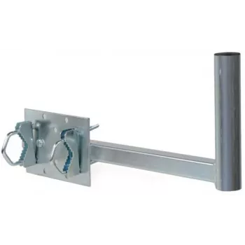 CORAB UBU-38/450-H Universāls balkona stiprinājums satelīta, zemes un LTE antenām, 38 mm mastu diametrs, 450 mm nobīde, karsti cinkots tērauds, metāliski pelēks
