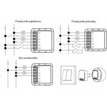 OXT Mini Smart Dimmer modulis 2 kanāli WiFi TUYA T226