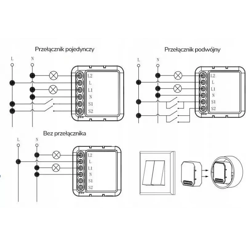 OXT Mini Smart Dimmer modulis 2 kanāli WiFi TUYA T226