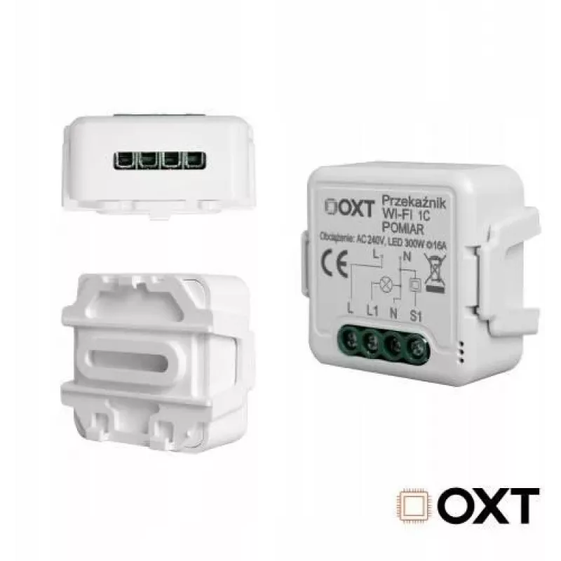 OXT T220P Wi-Fi releja modulis, 1 ķēde, 16 A, enerģijas patēriņa mērīšana, Tuya