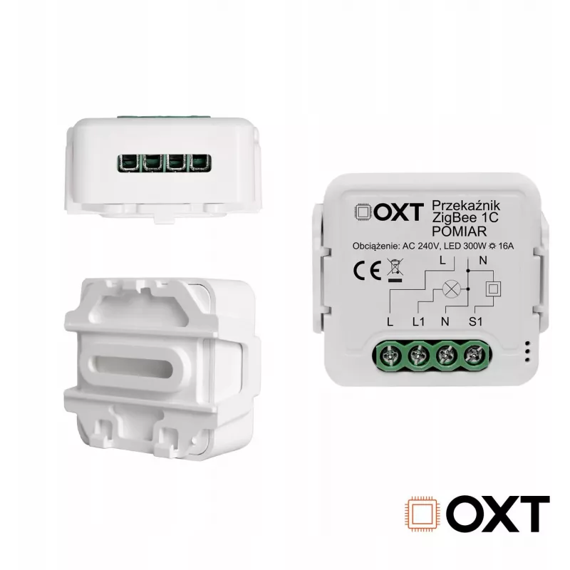 OXT T260P 1-kanāla 16A viedais releja modulis ar jaudas uzraudzību, ZigBee 3.0, saderīgs ar Tuya