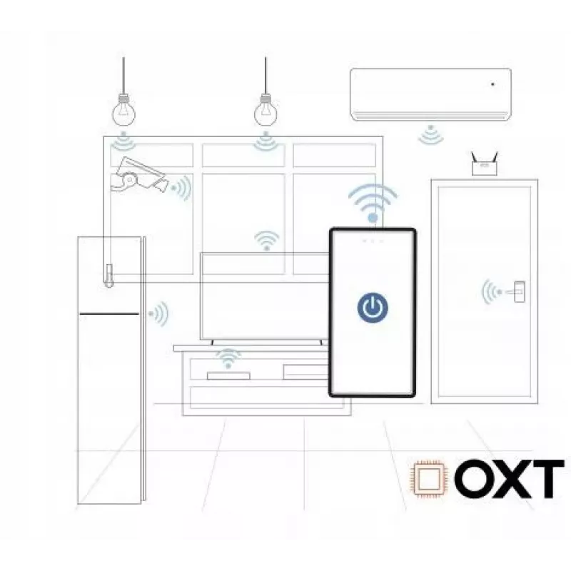 OXT T260P 1-kanāla 16A viedais releja modulis ar jaudas uzraudzību, ZigBee 3.0, saderīgs ar Tuya