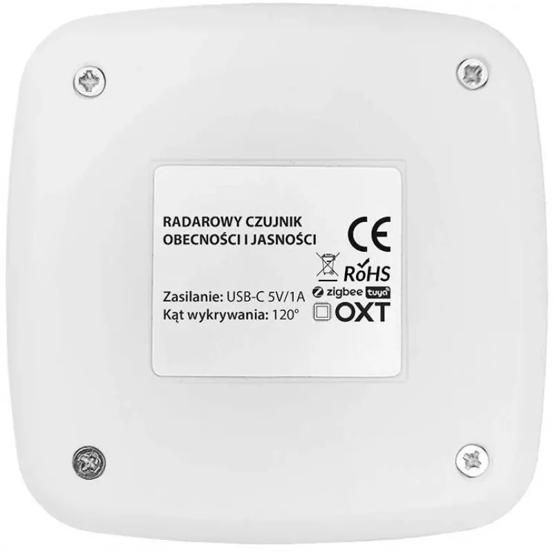 OXT T155 24GHz Millimetru viļņu radara klātbūtnes sensors ar spilgtuma sensoru, USB WiFi Tuya Smart