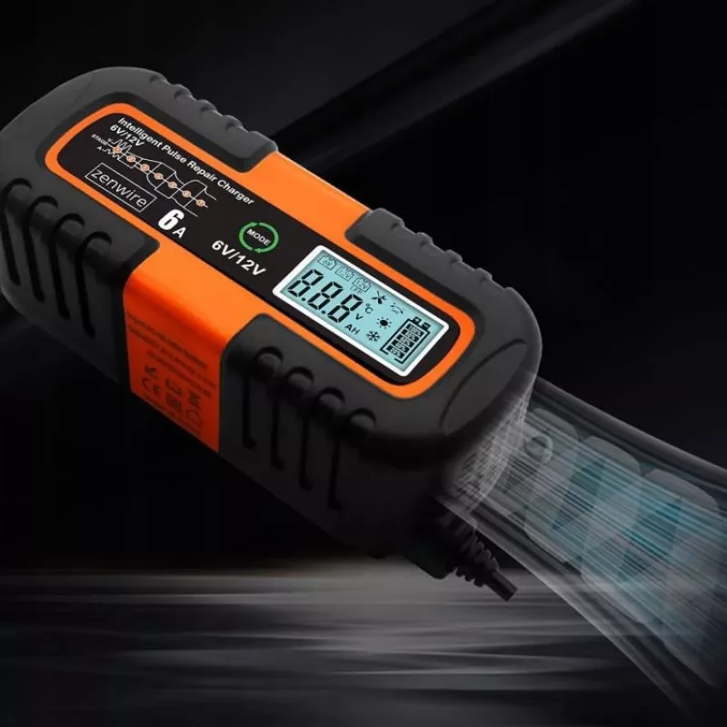 ZENWIRE JMD-6S 6V/12V 6A Smart Battery Charger with Repair Function for AGM GEL Lead-Acid Batteries