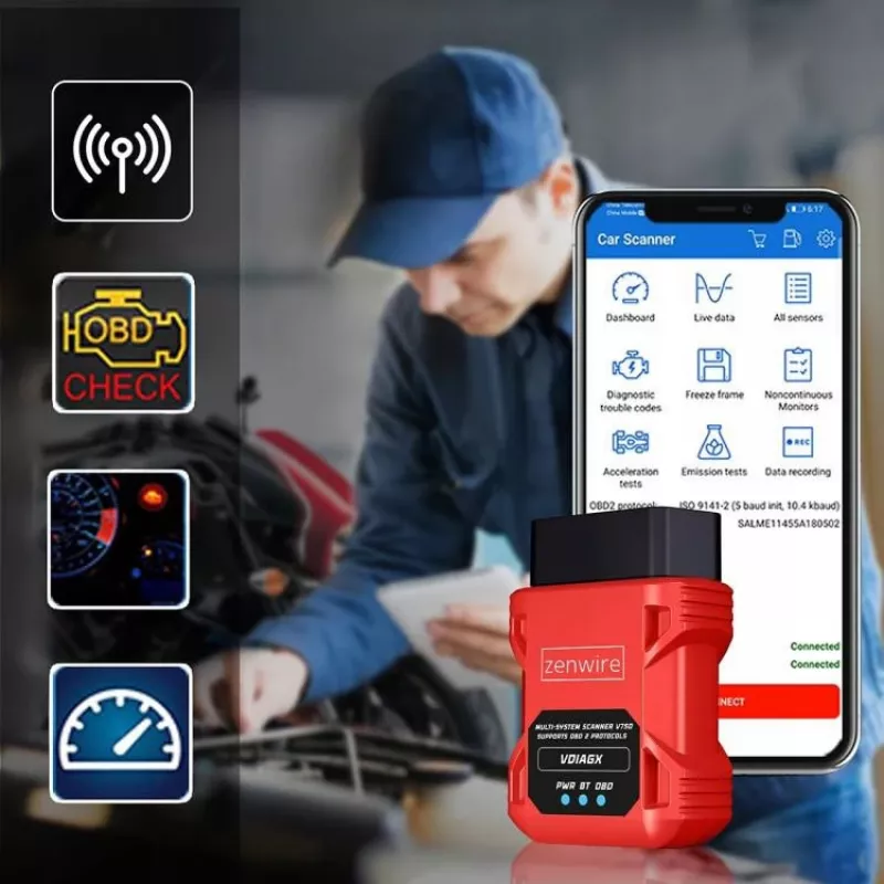 OBD2 diagnostikas skeneris ELM327 VDiagX V016 Bluetooth interfeisa testeris