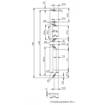 ELEKTRA-PLUS neapstrādāta tukša priekšplāksne universālajām kastēm - 1-grupa balta ABS