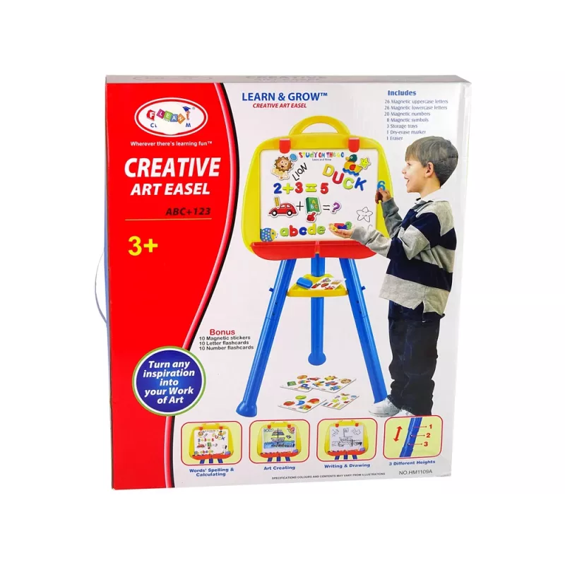 LEAN TOYS Stāvošā magnētiskā tāfele 1200x900mm abpusēja 360° rotējoša