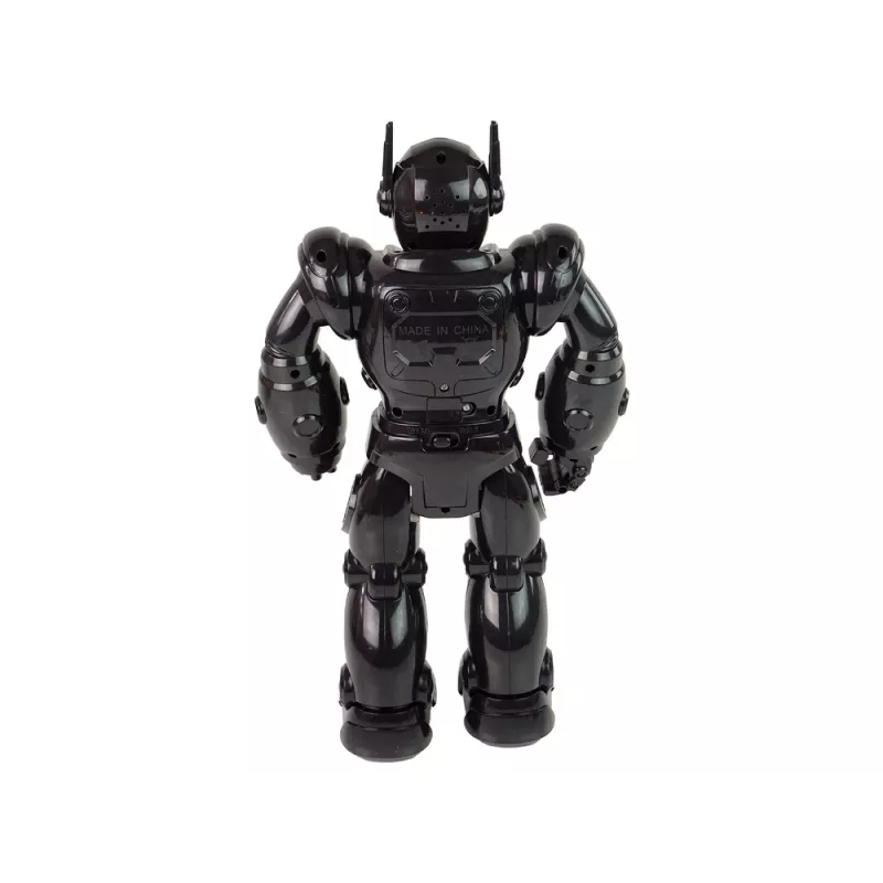 LEAN TOYS Interaktīvs robots staigā skaņa gaismas melns