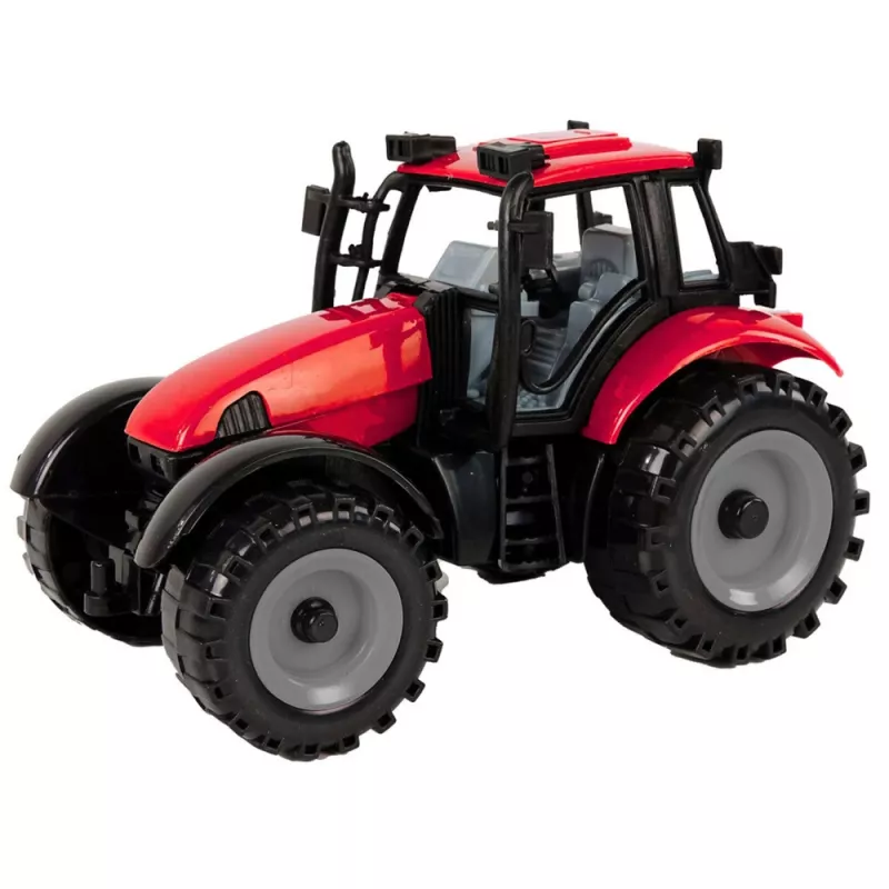 LEAN TOYS Mazais lauksaimniecības traktors ar atveramu motora pārsegu, sarkans, 13 cm