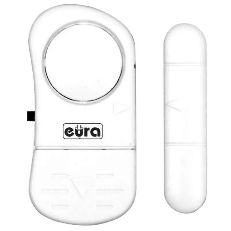 EURA MA-05A3 Mini Motion Sensor Alarm (RL-9805A) - 2 Remote Controls, 105 dB, PIR, White