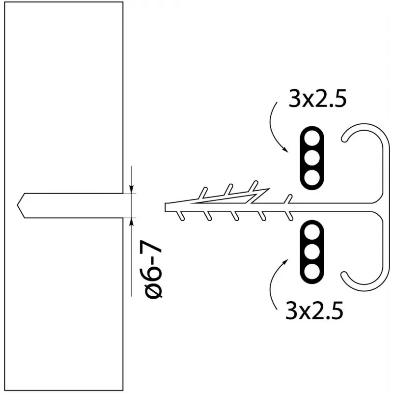 Plakanā kabeļa skava USMP-3 BIS Quick Mount 16,5mm Balta 500gab Kaste Elektro-Plast Opatówek