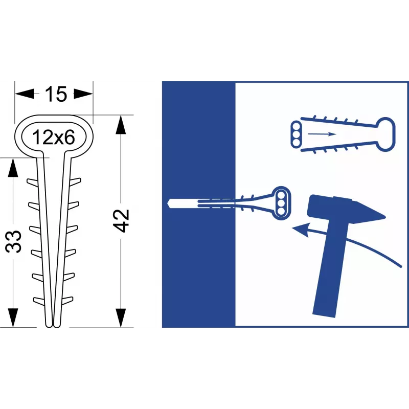Quick Mount Clip - Flat USMP-3 Elektro-Plast Opatówek 600gab KASTE 16.23