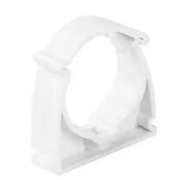 STASIŃSKI SP. Z O.O. Lockable Electrical Conduit Clamp White UZE-22 (Pack of 100 pcs.)